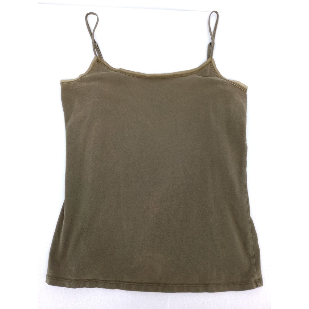 Ann Taylor Factory Cami Women M green Adjustable Spaghetti Straps Stretch